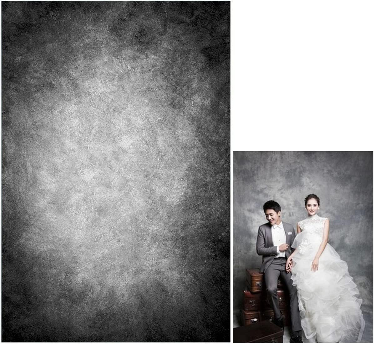 8x10ft Abstract Black Gray Portrait Photography Backdrops Photo Studio Prop Background for Children Adult