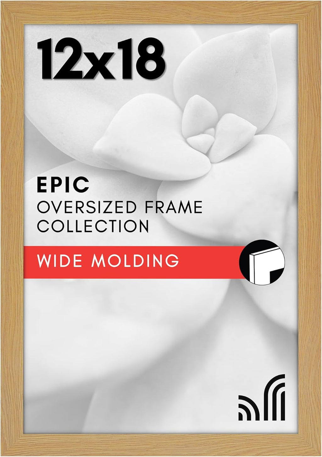 Americanflat 12x18 Poster Frame with Polished Plexiglass - Wide Picture Frames Made of Engineered Wood for Vertical or Horizontal Wall Display - Epic Collection - Pine