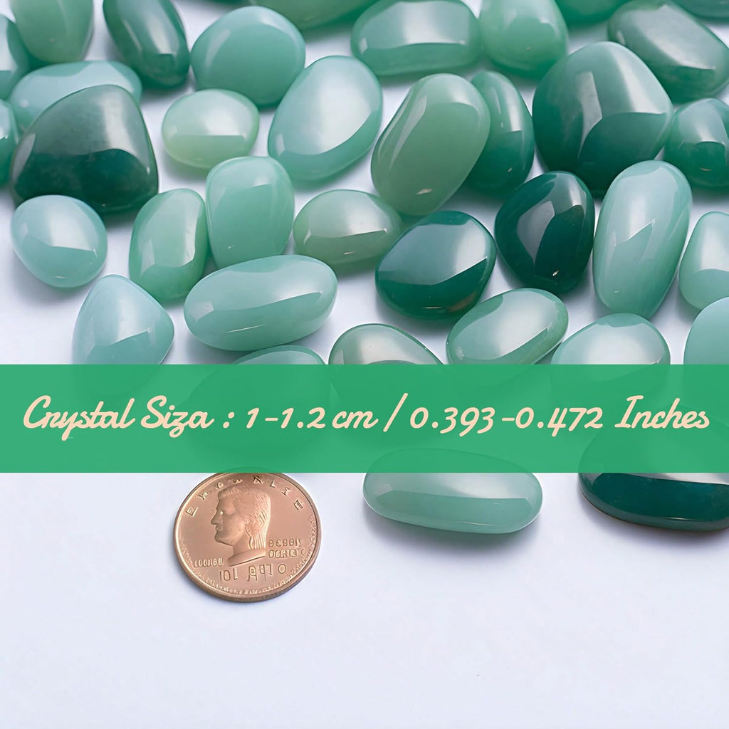 Polished Aventurine Crystal Set, 0.4", 128 Pcs - Handpicked Tumbled Stones and Crystals Bulk for Healing, Reiki, Meditation, Witchcraft and Home Decor,