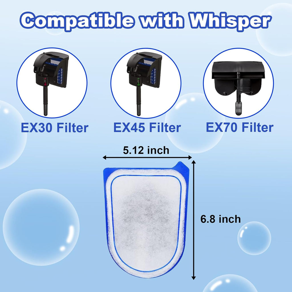 10-Pack Carbon Filter Cartridges Compatible with Tetra Whisper EX30/EX45/EX70 Filters, Replacement Filter Cartridges
