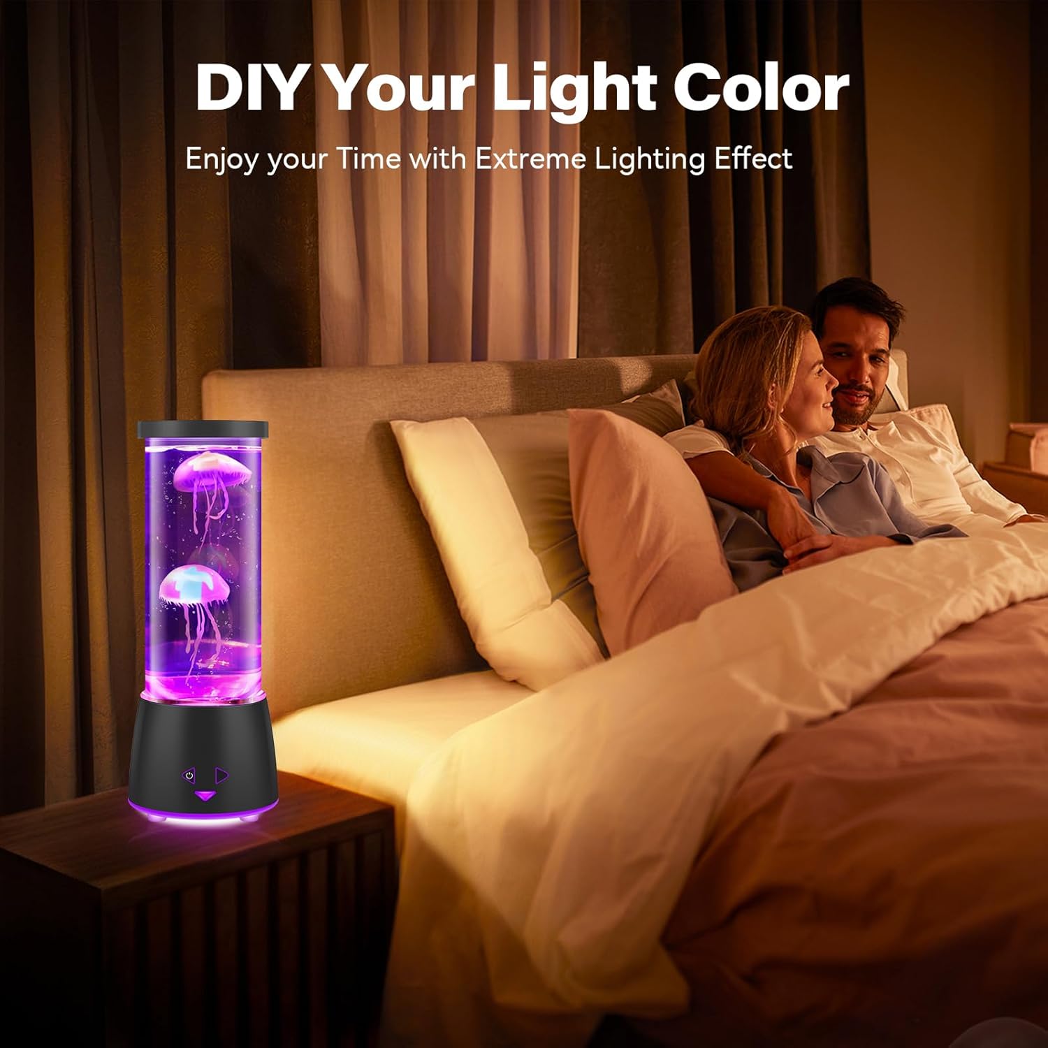17 Colors Changing Jellyfish lamp with Remote - Jellyfish Tank Table Lamp, LED Night Light for Kids Adults, Aquarium Mood Lamp Home Decor, Party Christmas Gifts for Women Men