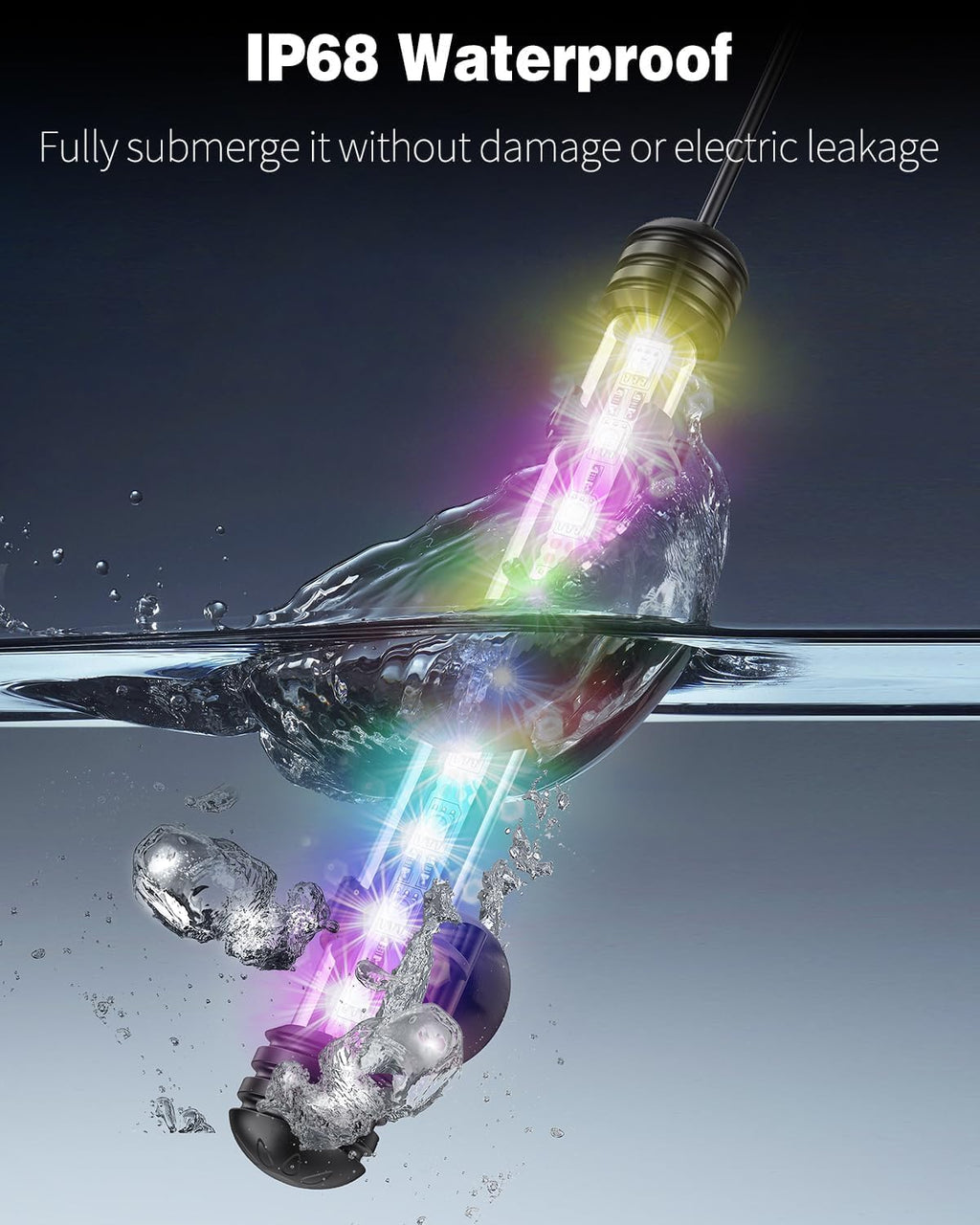 Pawfly 1.8 W Aquarium LED Light 7.5 Inch Underwater Fish Tank Light with Timer Auto On/Off Fish Tank Background Lights with 8 Lighting Modes Submersible Multi-Colored Tube Lights for Decoration