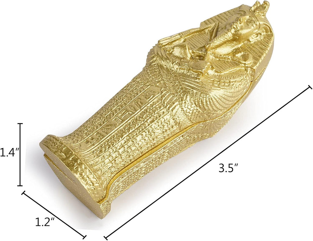 Aquarium Mummy Gold Coffin Decorations Egypt Fish Reptile Turtle Tank Décor Ornament Pet Gold