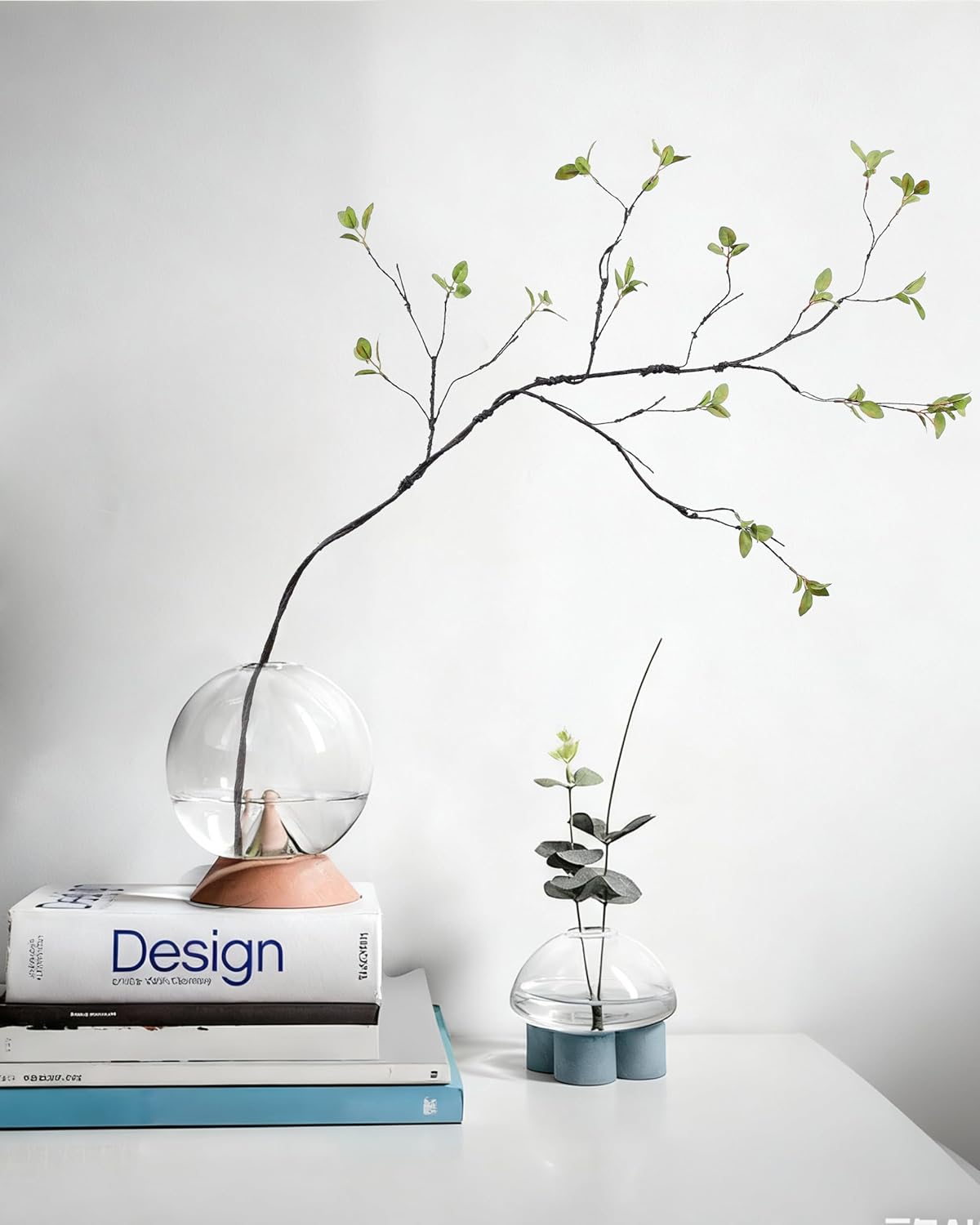 DuHouse 47" 5Pcs Artificial Ficus Branches Fake Greenery Stems Faux Ficus Twig Plants for Home Office Table Vase Filler Decoration