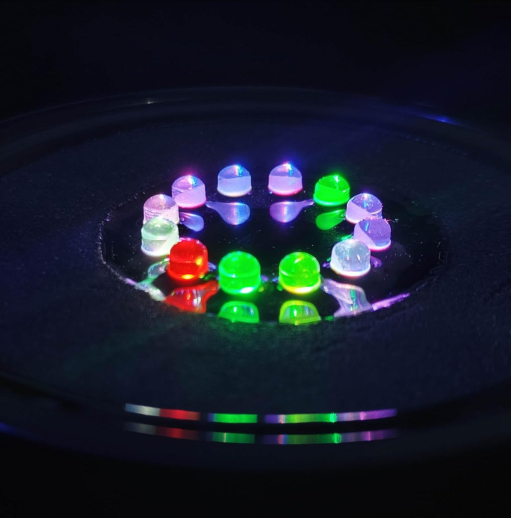 NICREW Multi-Colored Aquarium LED Bubbler Stone Disk, Fish Tank Bubbler with Auto Color Changing LEDs