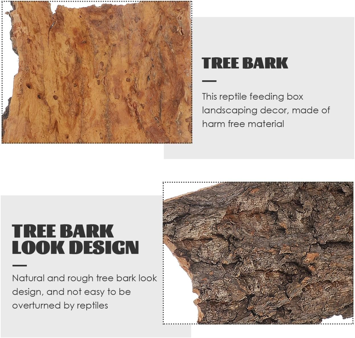 PRETYZOOM 4pcs Small Cork Bark for Reptile Terrarium, Irregular Climbing Bark Cork, Reptile to Hide Accessory for Lizard, Snake, Spiders, Gecko (Random Size)