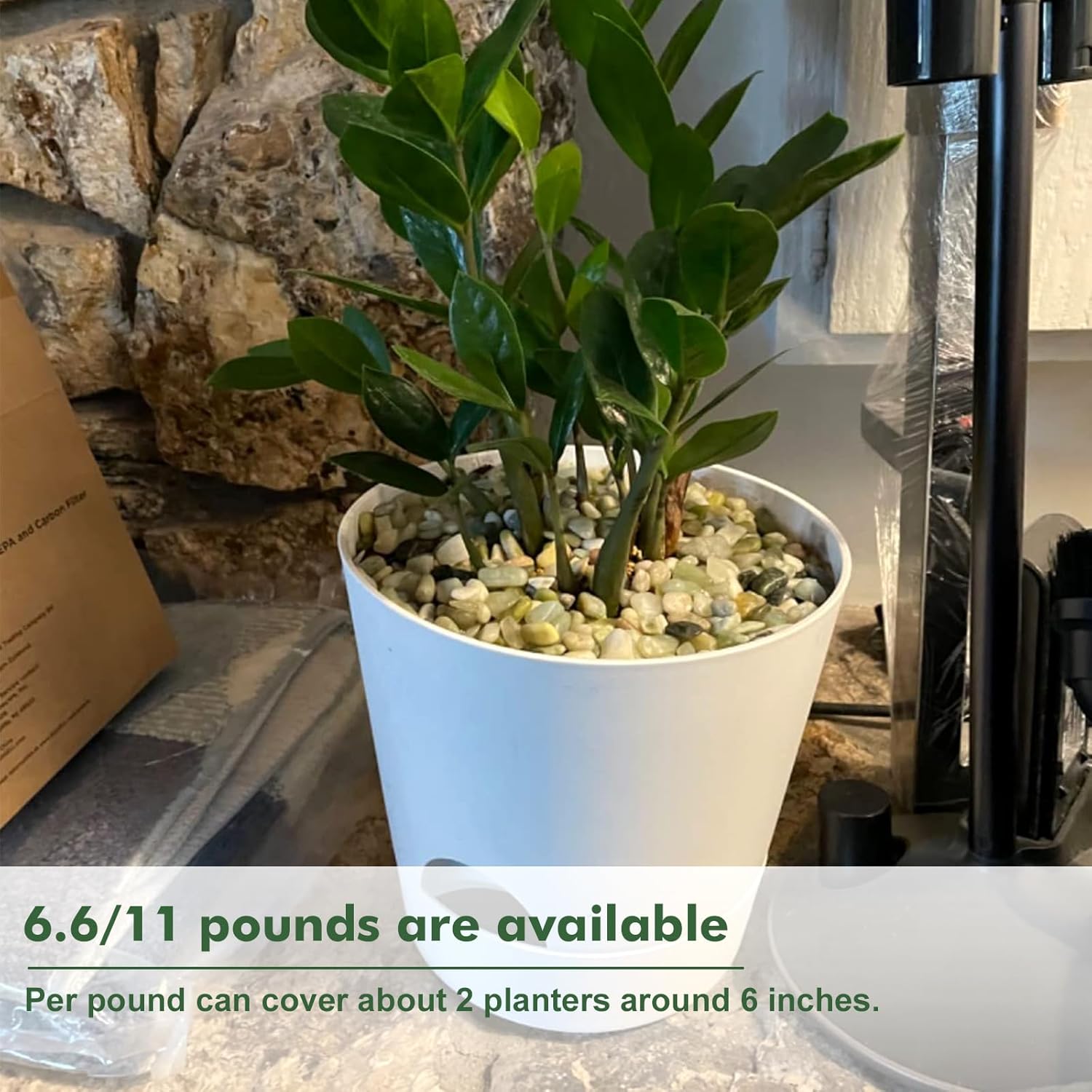 6.6 lbs Succulent and Cactus Bonsai Pebbles, 6-9mm Decorative Landscaping Polished Stones Natural Garden Gravel Rocks for Indoor Outdoor Plants Aquariums DIY, and Gardening Top Dressing, Jade Green