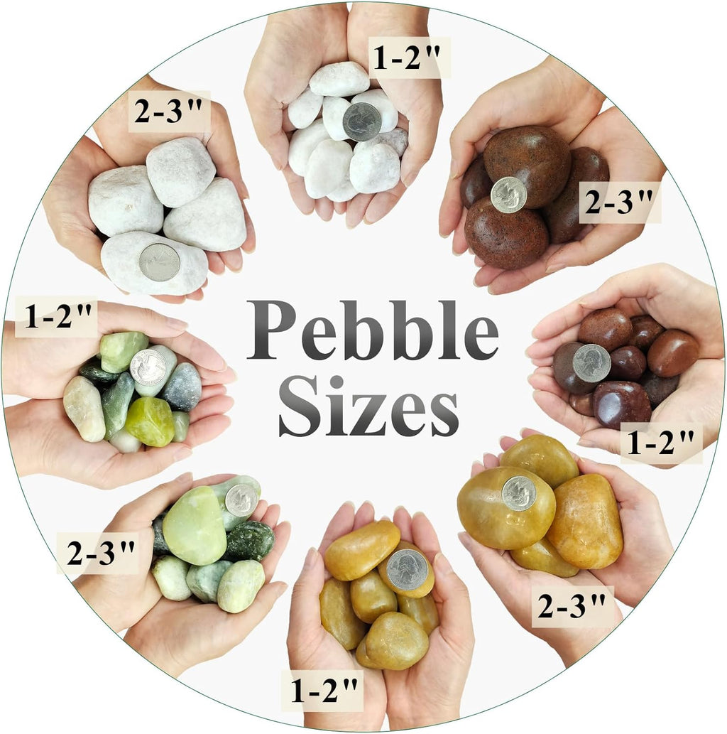 5 lbs Green River Rocks for Plants, 2-3 Inch Large Pebbles for Indoor Plants, Decorative Stones Rocks for Succulent, Landscaping, Vases, Crafting and Garden