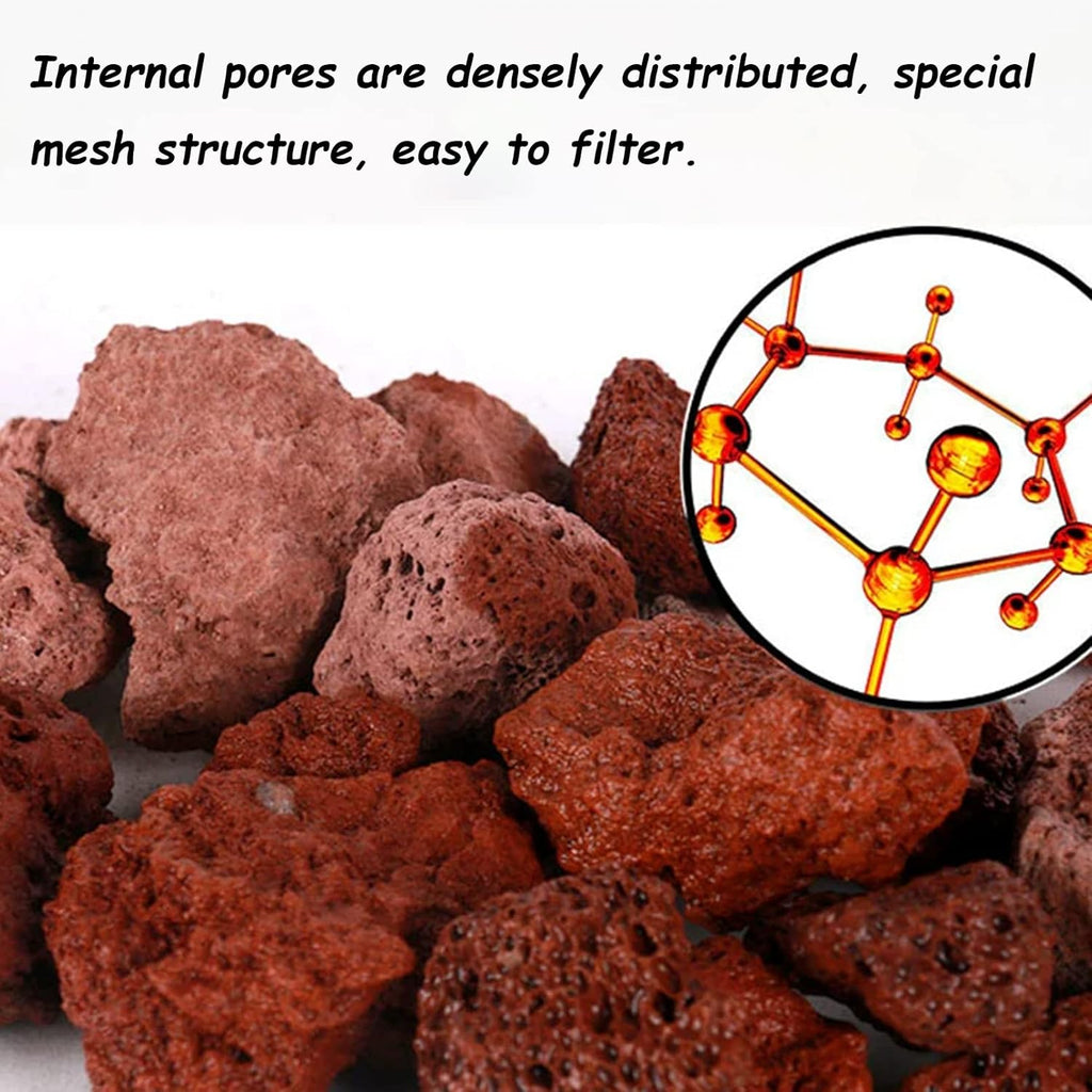 Tfwadmx 10 Pack Aquarium Red Lava Rock Fish Tank Volcanic Pumice Stones for Shrimp Betta(1.18''-1.96'')