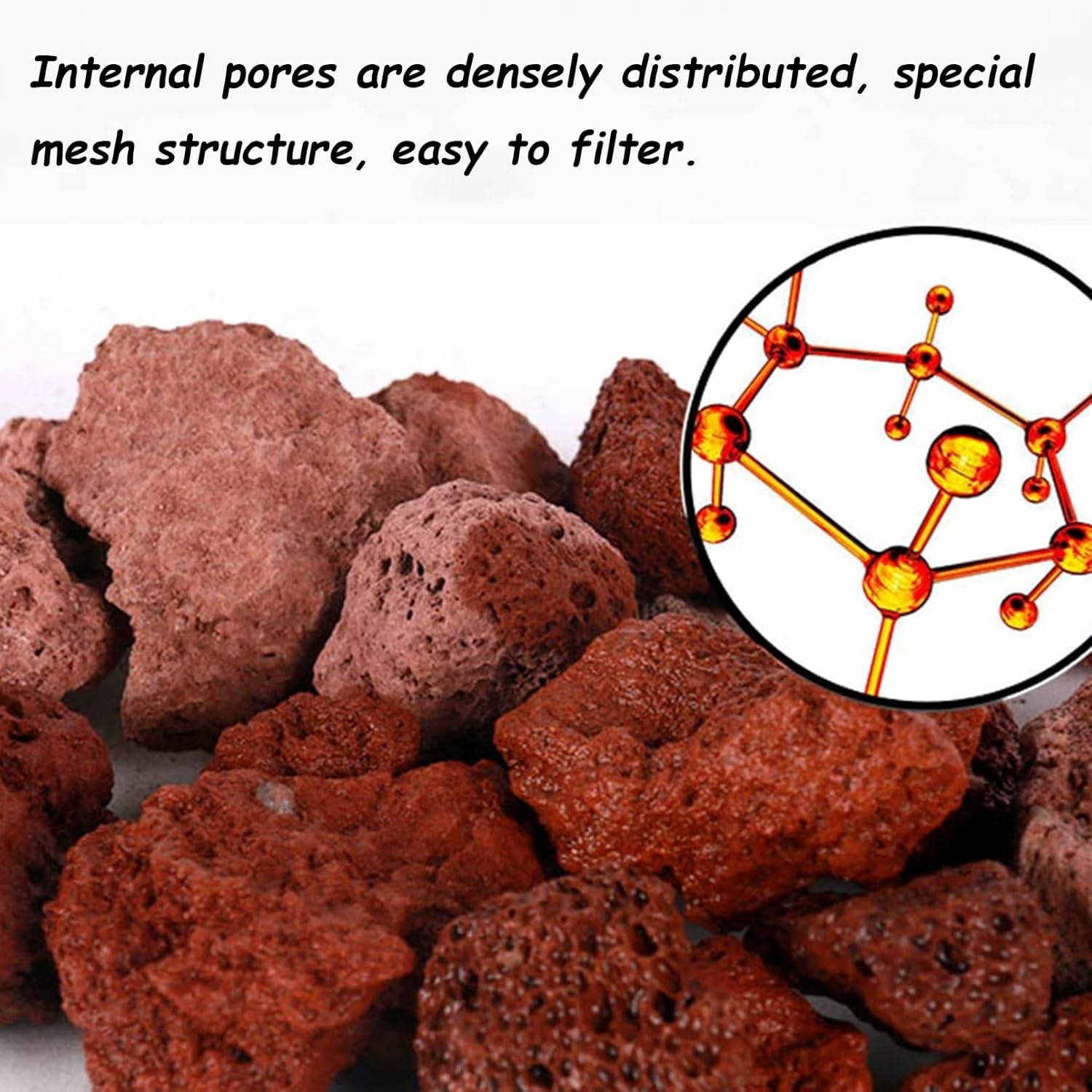 Tfwadmx 10 Pack Aquarium Red Lava Rock Fish Tank Volcanic Pumice Stones for Shrimp Betta(1.18''-1.96'')