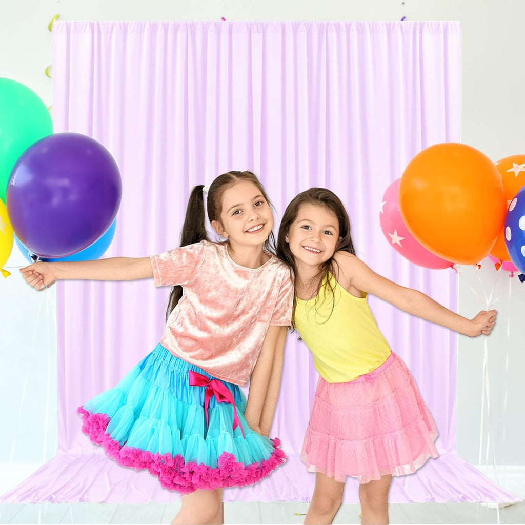 10ft x 10ft Light Purple Backdrop Curtains for Parties, Fabric Satin Background Curtain with Rod Pockets for Weddings, Birthday, Baby Shower, Photography, Graduation Party Backdrop Drapes, 2 Panels