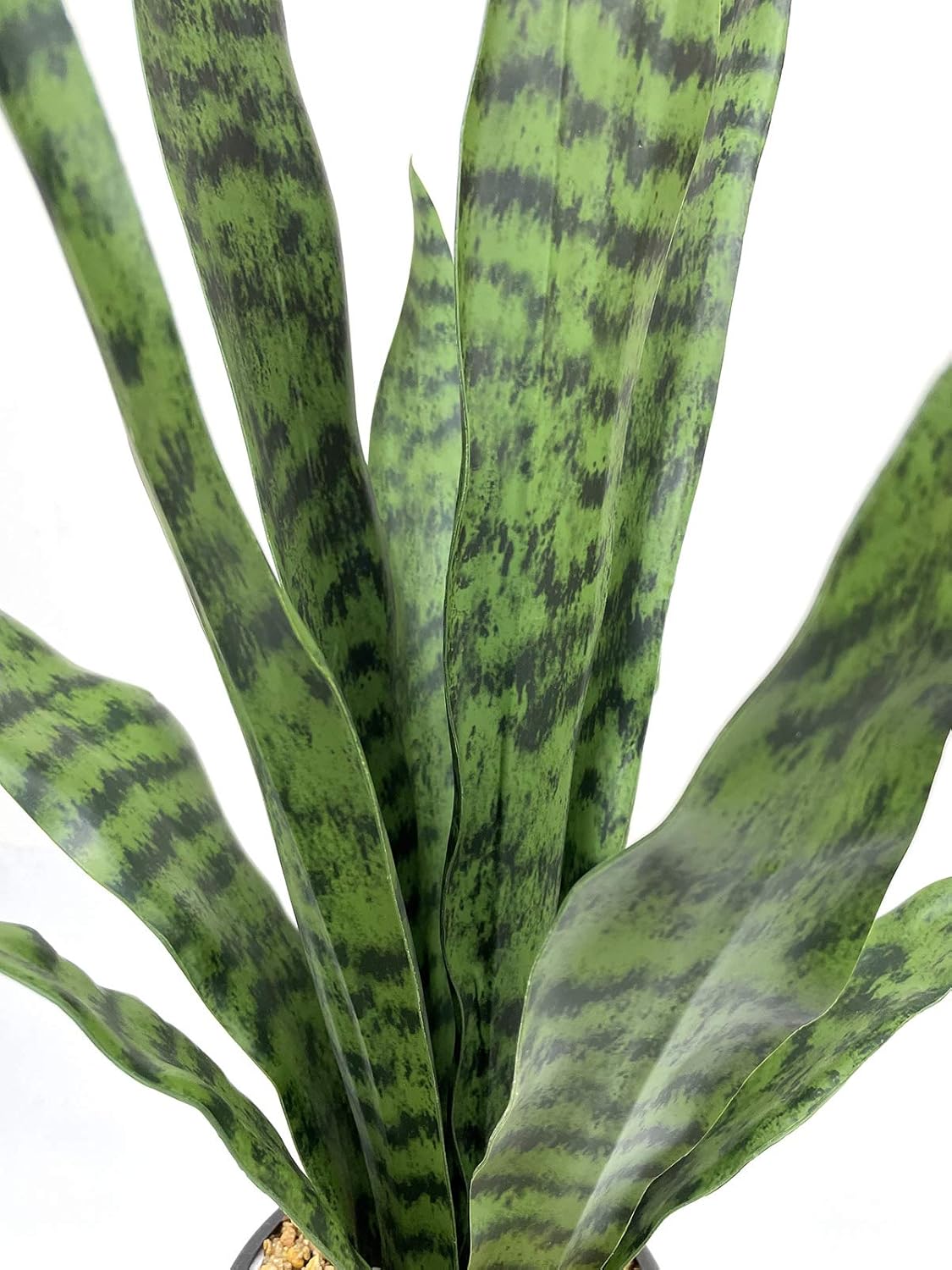 Artificial Snake Plant 22.5" Faux Agave Fake Sansevieria Artificial Potted Plants for Indoor and Outdoor Home Office Décor (White Pot)