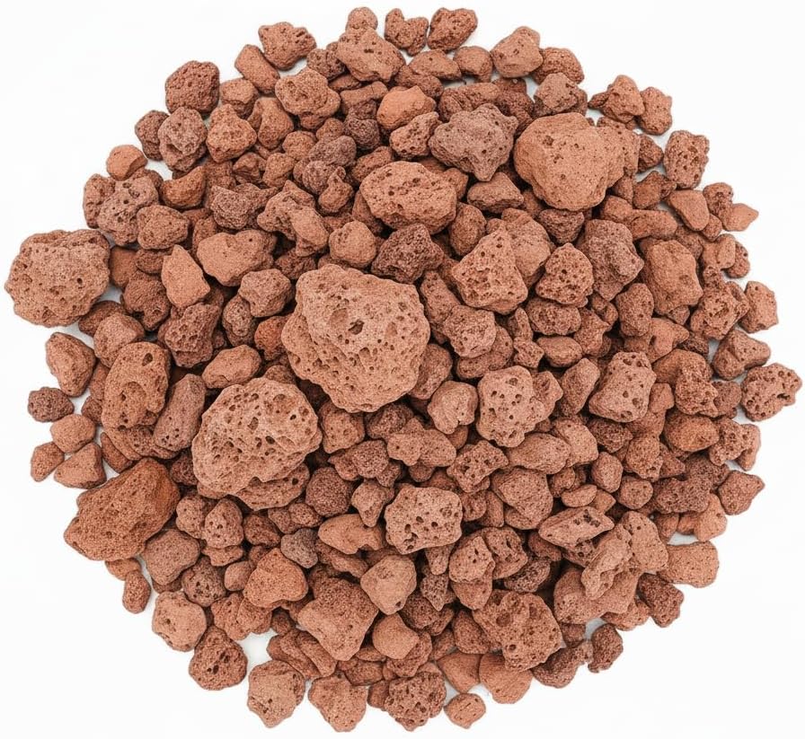 Mr. Fireglass Natural Lava Rock, 0.4"-0.8" Small Volcanic Lava Rock for Indoor & Outdoor Fire Pits, Fireplaces, Fire Bowls & Fire Table, Decorative Garden Landscaping, Potted Plants -10 Pounds, Red
