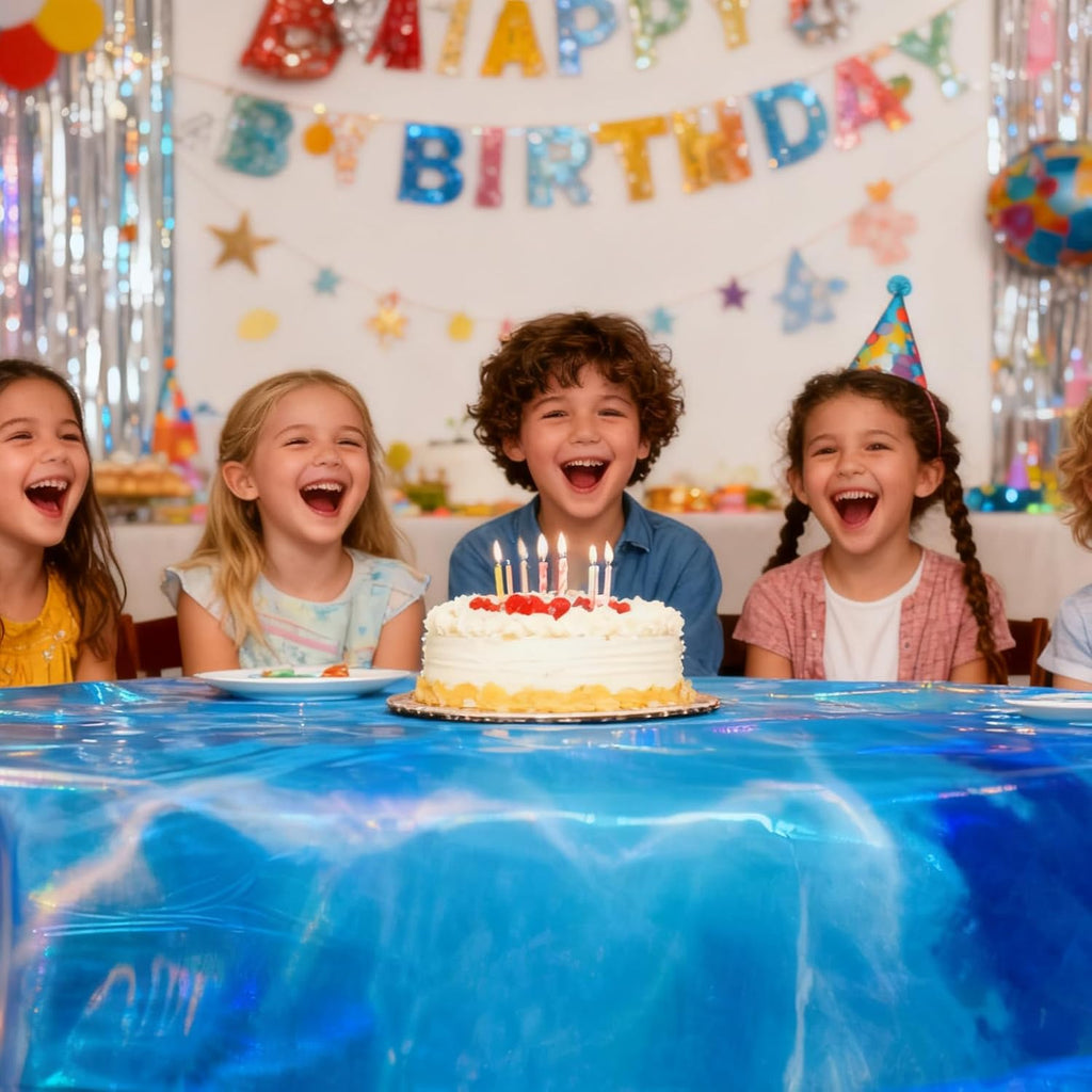 Ocean Tablecloth 3 Pcs Ocean Themed Party Decorations Plastic Blue Table Cover for Beach Pool Birthday Under The Sea Party Decorations 108 x 54 Inch