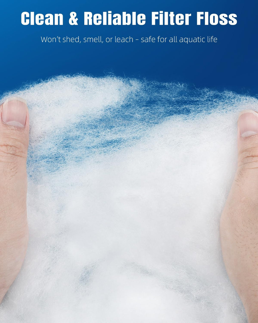 Pawfly Filter Floss for Fish Tank, Aquarium Filter Media, Aquarium Filter Floss, Polyester Filter Cotton for Freshwater & Saltwater, White Fiber Sponge for Filtration, 8.8 Ounces