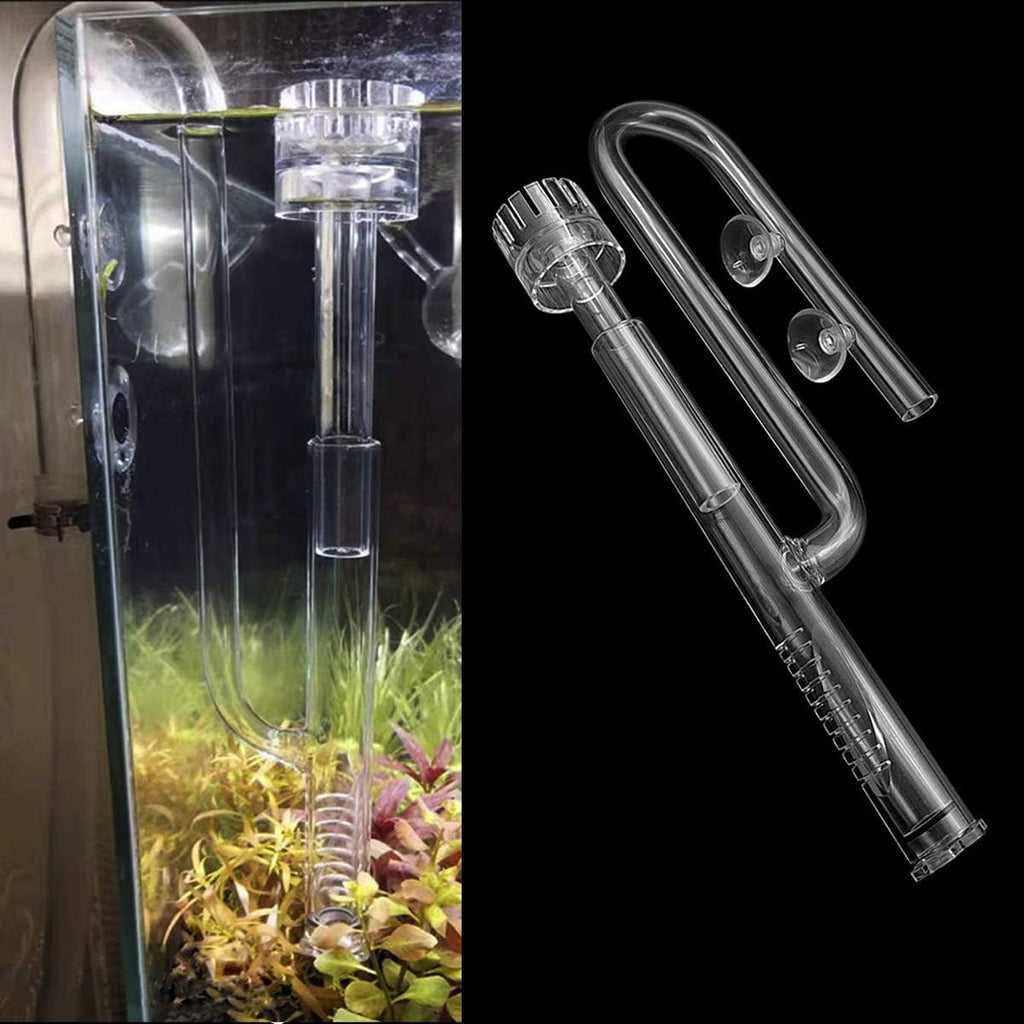 17mm Glass Aquatic Skimmer Inflow Lily Pipe for Aquarium Filter 5/8" i.d. (16/22mm) Tubing and Stainless Steel 90cm Flexible Cleaning Brush for Aquarium Planted Tank