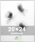 FrameWorks 20x24 Brushed Aluminum Poster Frames – Modern Brushed Metal Design w/Shatterproof Plexiglass, Perfect for Posters, Artwork, Paintings, Wall Displays – Home or Office Decor, Silver - 1 Pack