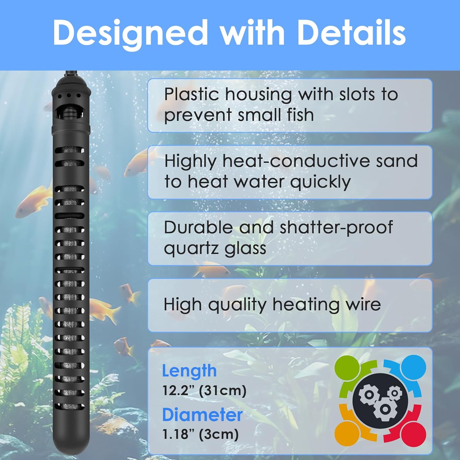 AquaMiracle Aquarium Heater Fish Tank Heater 300W with Dry-Run/Overheating Protection and Memory Function, External Thermostat with LED Digital Display, for Tanks 40-75 Gallons