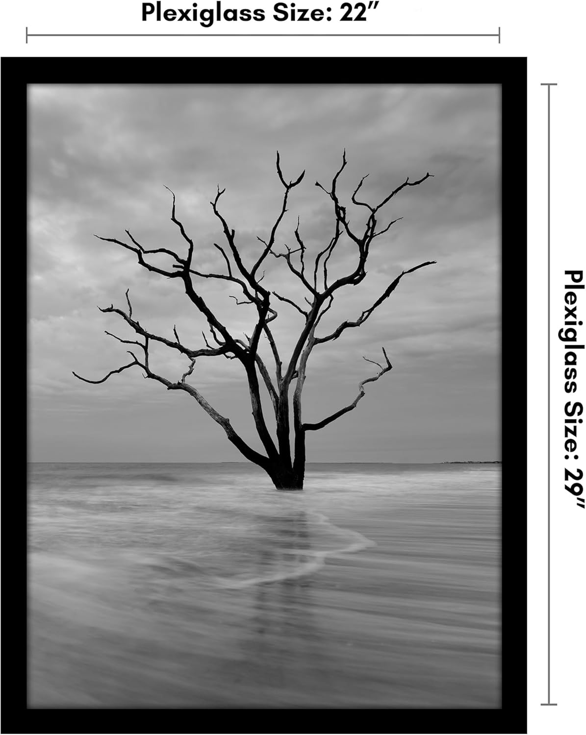 Americanflat 22x29 Poster Frame with Polished Plexiglass - Black Picture Frame - Wide Photo Frames Made of Engineered Wood for Vertical or Horizontal Wall Display - Epic Collection - Black