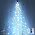 200 Led Fairy String Lights with Remote Timer, Firefly Bunch Lights Battery Operated, 8 Flashing Modes 10 Strand, Waterfall Twinkle Lights for Indoor Outdoor Halloween Christams Decor, Cool White