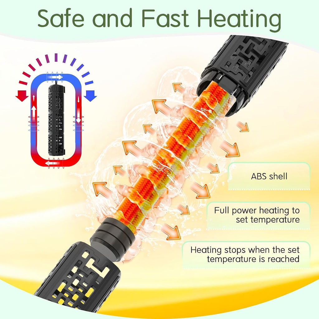 AQQA Fish Tank Heater,Aquarium Heater 50W 150W 250W 400W 500W 800W for 3-220 Gal,Set Temperature 59℉-93℉ Temperature Accuracy,Out of Water or High Temperature Automatic Power Off (300W)