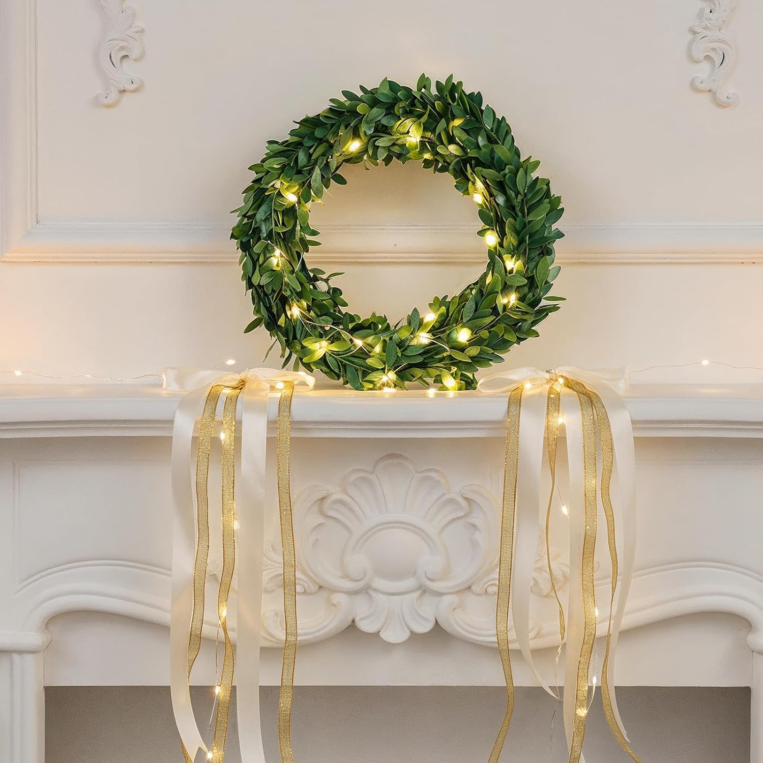 24.6 FT Artificial Green Vines for Decoration Mini Leaf Garland Green Vines Yards Fake Vine Garland Vine Ribbon Wreath Accessory Ivy Garlands for Party Wedding DIY Leaves Headband Home Decoration