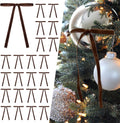 SIMISI RIBBON 24Pcs Brown Christmas Velvet Ribbon Bows Decorations Xmas Ornaments Vintage Decor for Tree, Wreath, Garland (3/8'' Width, 5 * 7 inch)