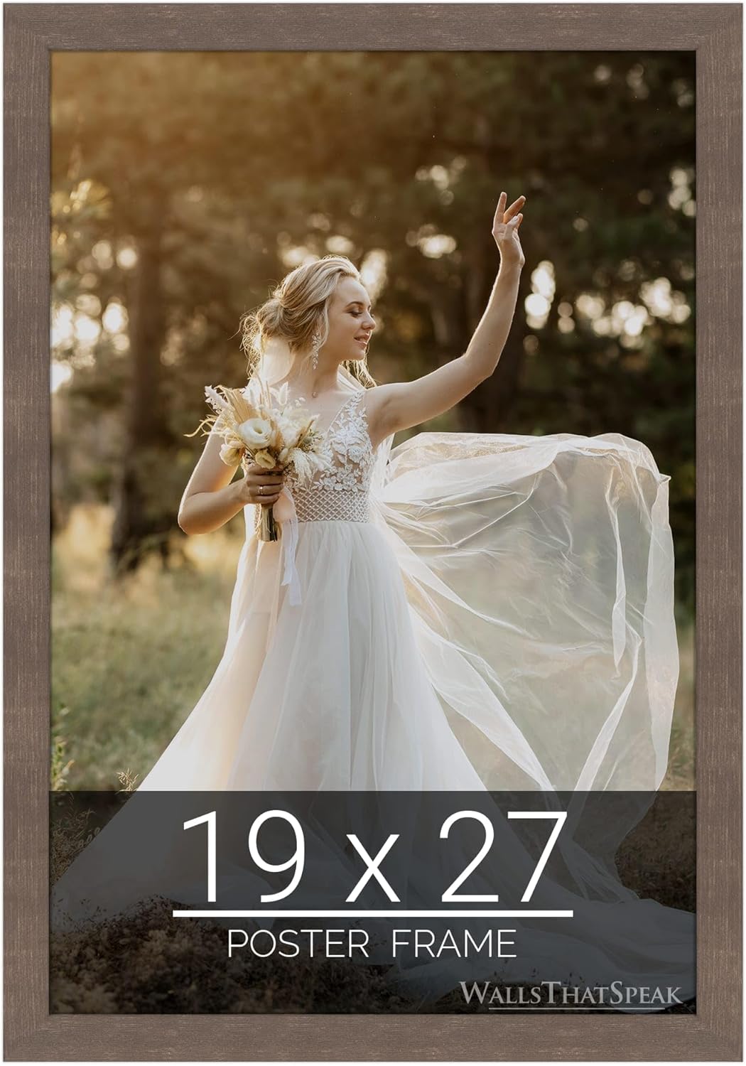 wallsthatspeak 19x27 Brown American Barn Picture Frame for Puzzles Posters Photos or Artwork