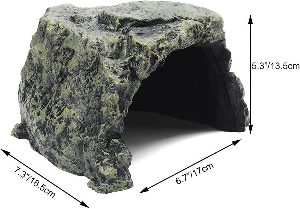 Besimple Aquarium Fish Hide Cave Decoration, Reptile Rock Hideouts Stone Cave Hide House Fish Tank Aquarium Accessories for Betta Shrimp Turtle Amphibians Small Lizards(Rock Hide Cave)