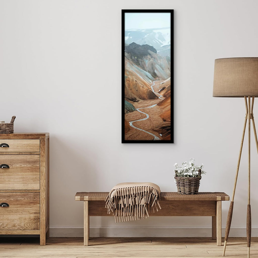 Americanflat 13x36 Picture Frame with Polished Plexiglass - Black Picture Frame - Wide Photo Frames Made of Engineered Wood for Vertical or Horizontal Wall Display - Epic Collection - Black