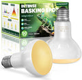 KINDEEP Reptile Basking Light Bulb: 50W Reptile Heat Lamp 2 Pack UVA Daylight Basking Bulb for Amphibian Bearded Dragon Lizard Tortoise Turtle Snake Chicken Pets Heating