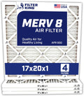 Filter King 17x20x1 Air Filter | 4-PACK | Carbon MERV 8 HVAC Pleated A/C Furnace Filters | MADE IN USA | Actual Size: 16.5 x 19.5 x .75"