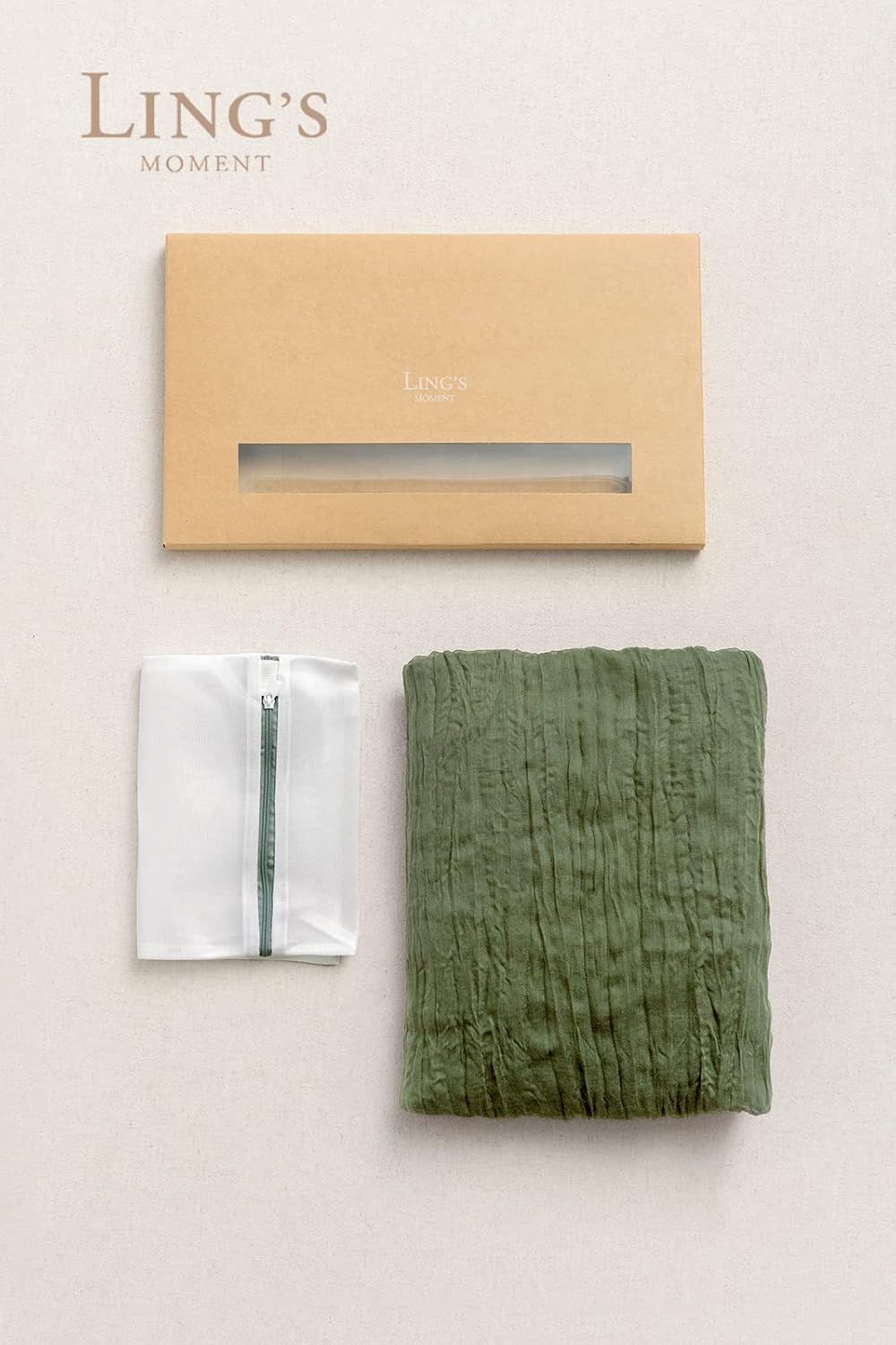 Ling's Moment 10Ft x 35" Wide Moss Green Gauze Semi-Sheer Table Runner Cheesecloth Tablecloth for Wedding Party Bridal Shower Boho Table Decor