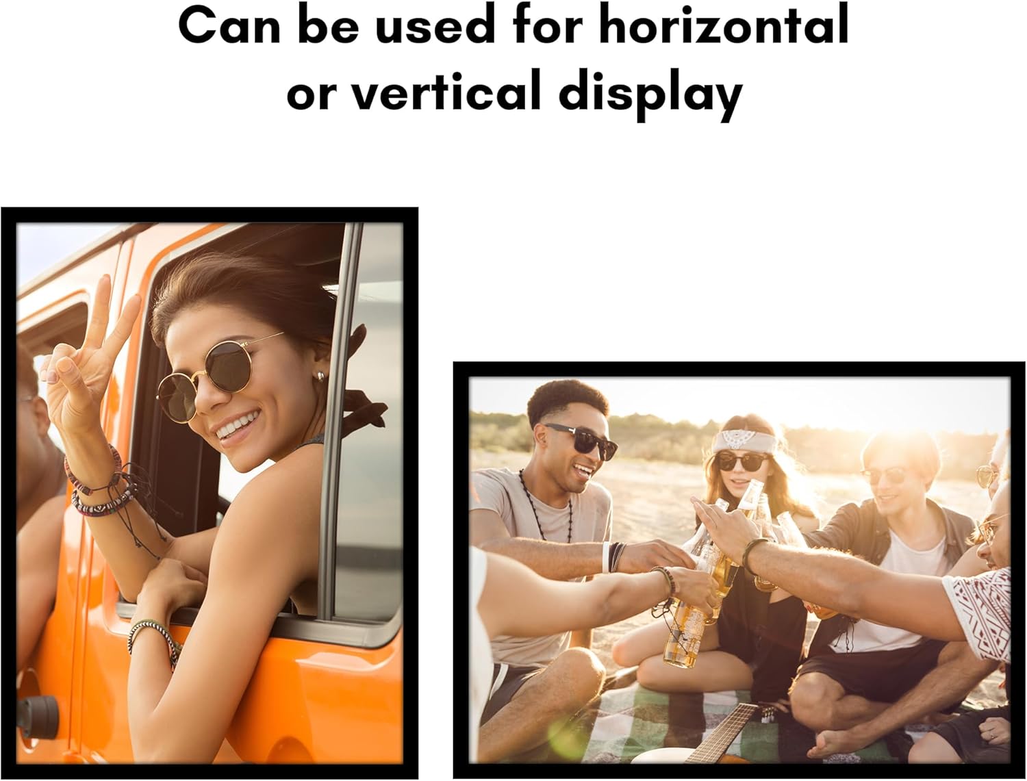 Americanflat 25x35 Poster Frame with Polished Plexiglass - Black Picture Frame - Wide Photo Frames Made of Engineered Wood for Vertical or Horizontal Wall Display - Epic Collection - Black