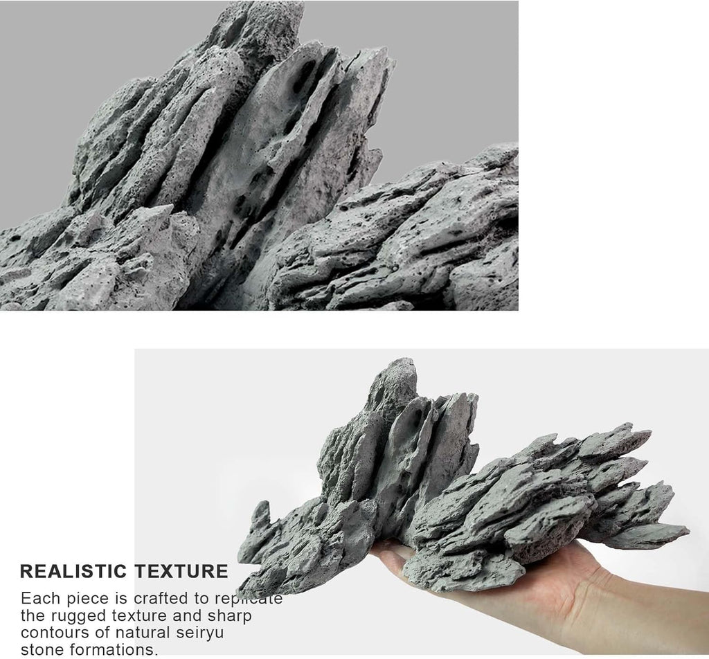 FZONE Aquarium Rocks Aquascaping, Resin Seiryu Rock for Aquascaping