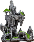 Aquarium Mountain View Ornaments, Large Fish Tank Rock Landscaping Decorations, Tree Hole Bridge Bridge Aquarium Decoration (6.69x3.54x8.26inch-L)