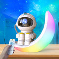 Astronaut Galaxy Projector, Star Projector Galaxy Light with Moon Lamp, 3 in 1 with Timer and Remote,360°Adjustable Kids Adults Room Decor Aesthetic, Gifts for Christmas, Birthdays.(USB White)