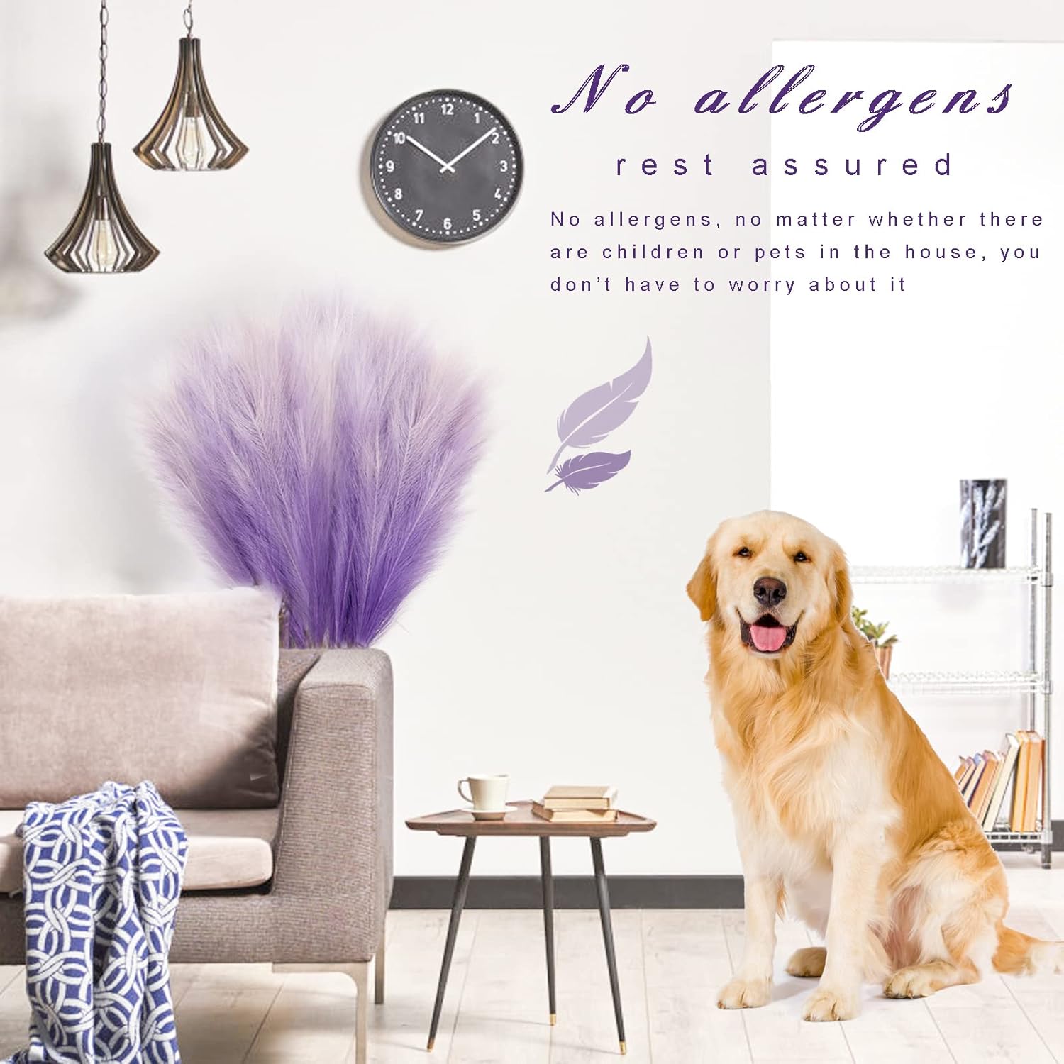 8Pcs 3FT Purple Colorful Faux Pampas Grass, KALYLOC Fake Artificial Pampass Grass Decor, Filler Tall Pampas Grass Reed Fluffy Stems Plant for Home Boho Living Room Wedding Decoration