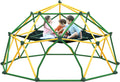 12 FT Climbing Dome for Kids 3-10, Outdoor Play Equipment Supporting 1000 lbs, Anti-Rust Jungle Gym, Easy Assembly Geometric Dome Climber Play Center (Green & Yellow)