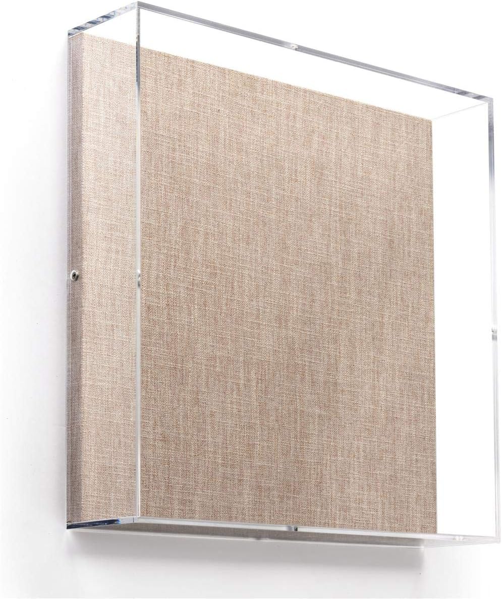 Displays2go 12 x 12 Inch Wall-Mounted Exhibit Case, Acrylic Vitrine - Tan (DCAWEC1212)