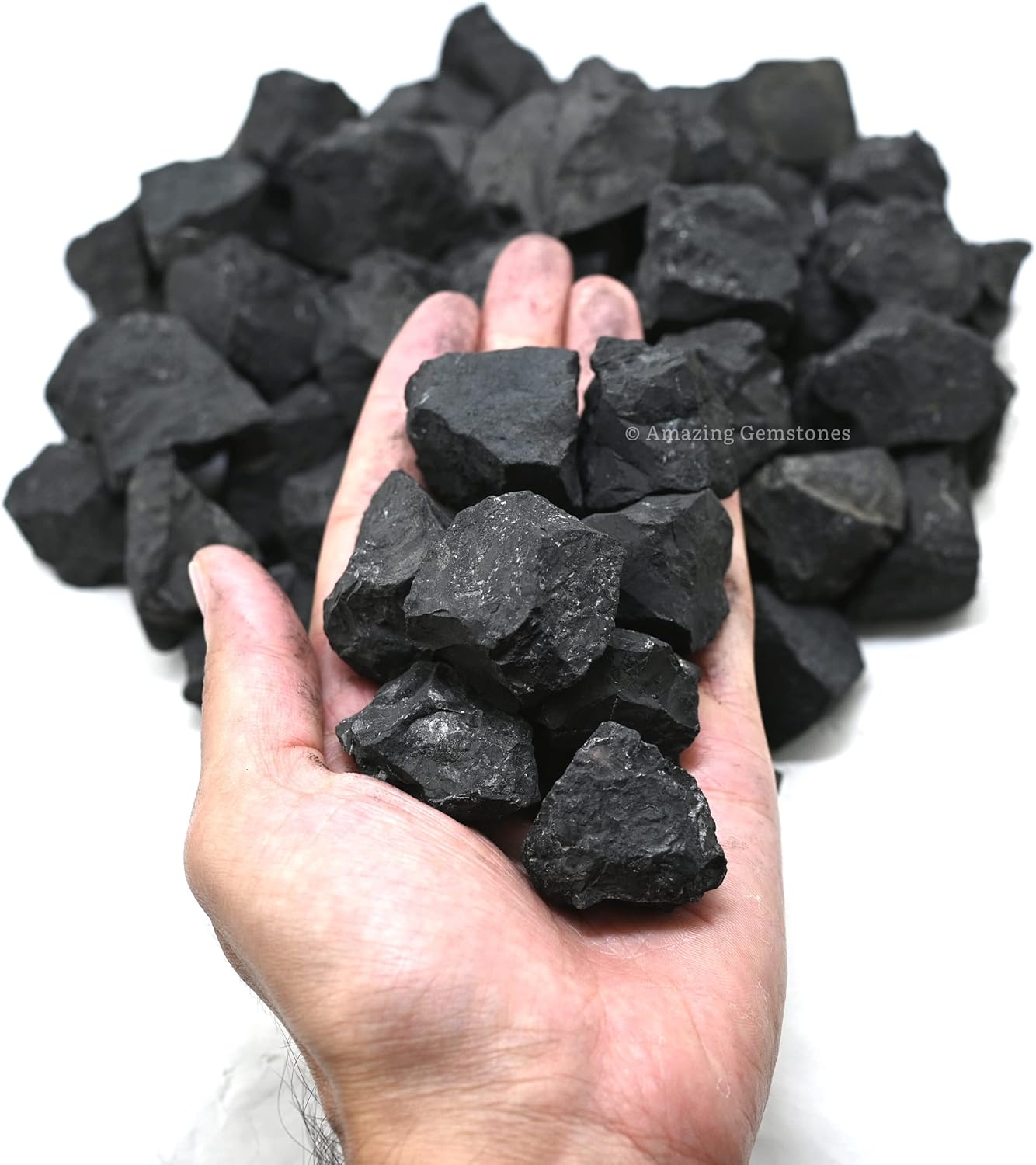 Amazing Gemstone Shungite Raw Crystals and Healing Stones, Natural Rocks for Tumbling and DIY Raw Stones and Crystals (1 LB)