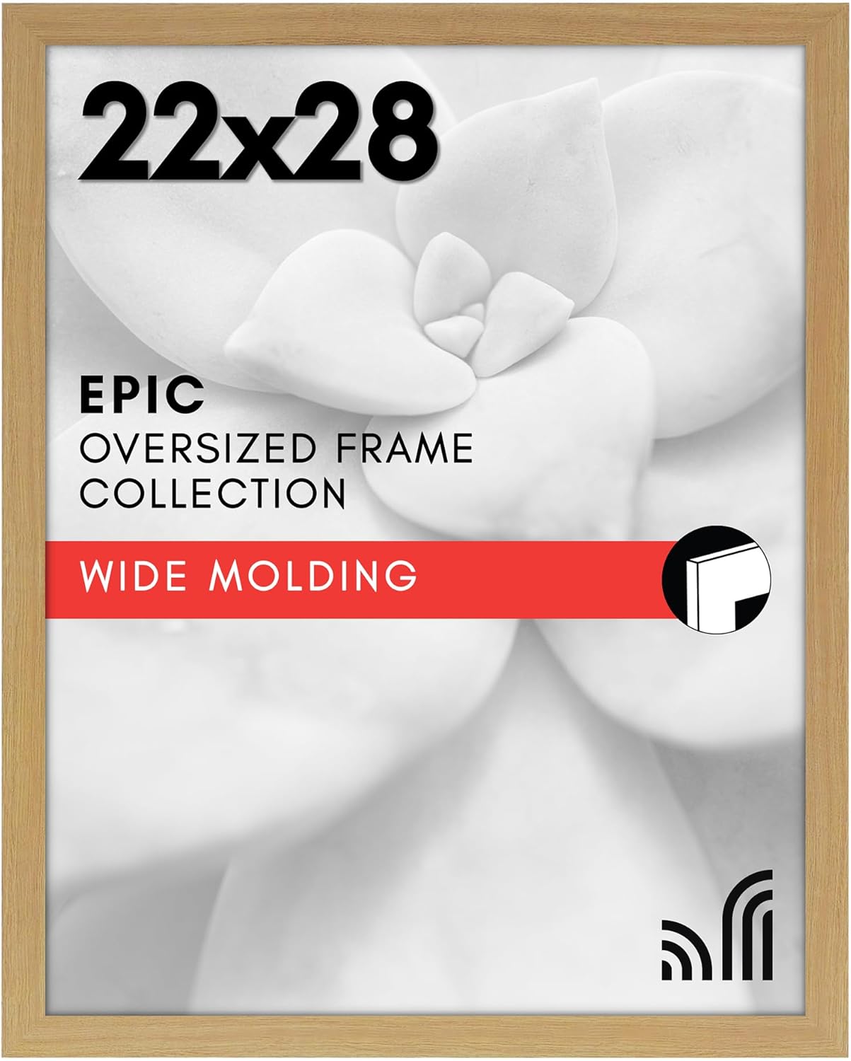 Americanflat 22x28 Poster Frame with Polished Plexiglass - Wide Picture Frames Made of Engineered Wood for Vertical or Horizontal Wall Display - Epic Collection - Pine