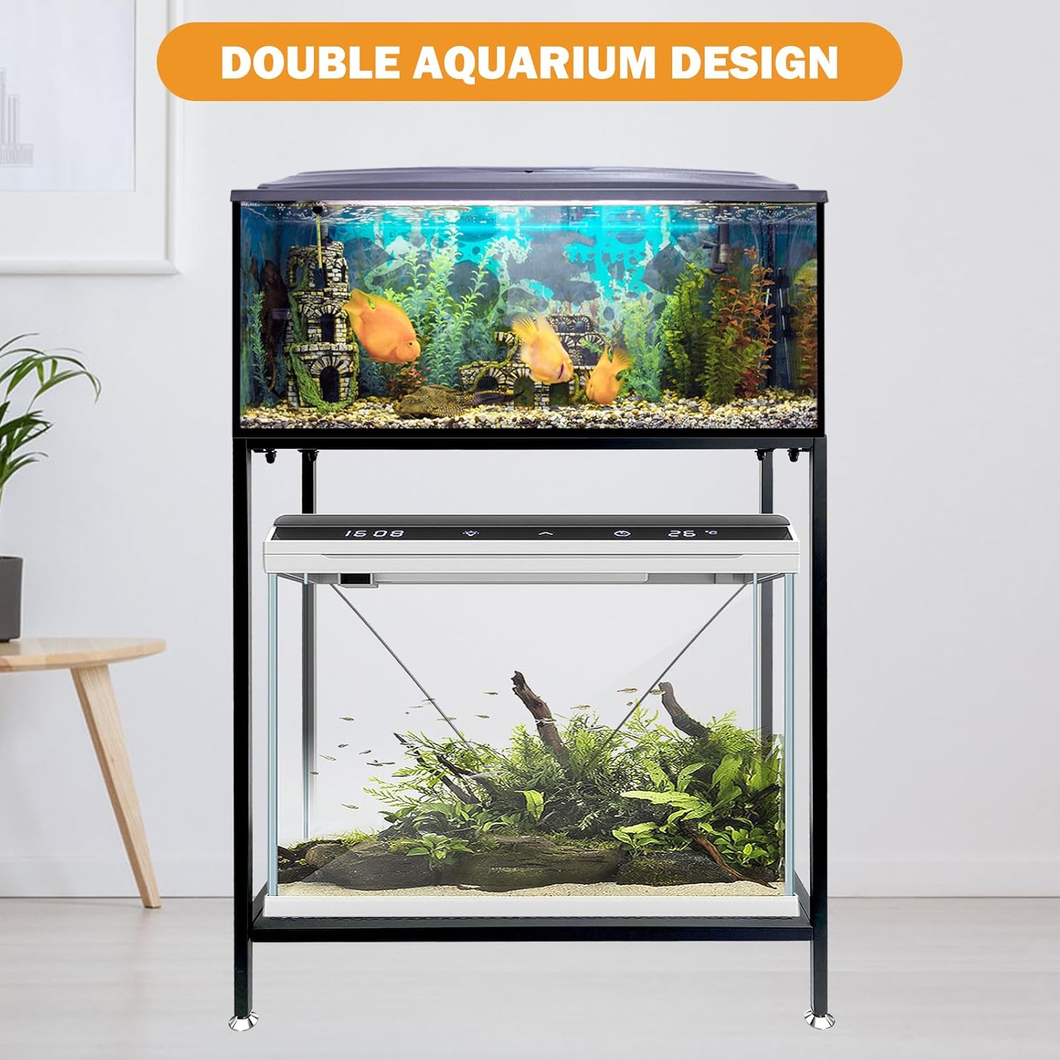 Fish Tank Stand: The Perfect 29 Gallon Metal Aquarium Stand Measuring 32.7" W x 13" D x 32.3" H to Fit Your Aquatic Display Needs.