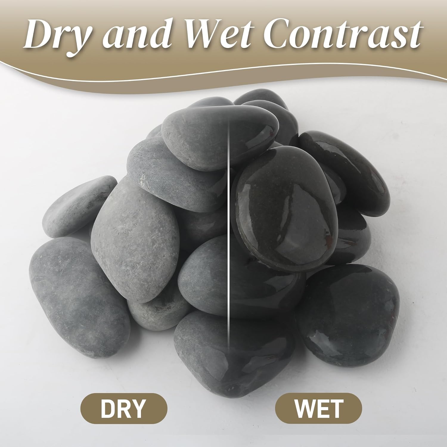 5 lbs Mexican Beach Pebbles, 2-3 Inch Decorative River Rocks for Fish Tank Aquarium Fountain, Decorative Pebbles for Garden Landscaping, Home Décor, Outdoor Paving Walkways Pathways Backyard