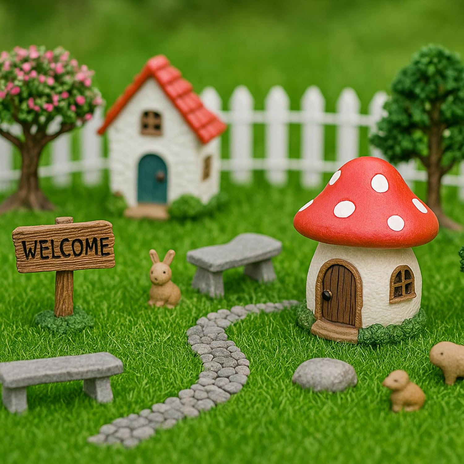 Shindel 12 Packs Fake Grass Decor for Crafts, 6" x 6" Fairy Artificial Grass for Miniature Garden, Dollhouse Ornament DIY Decoration