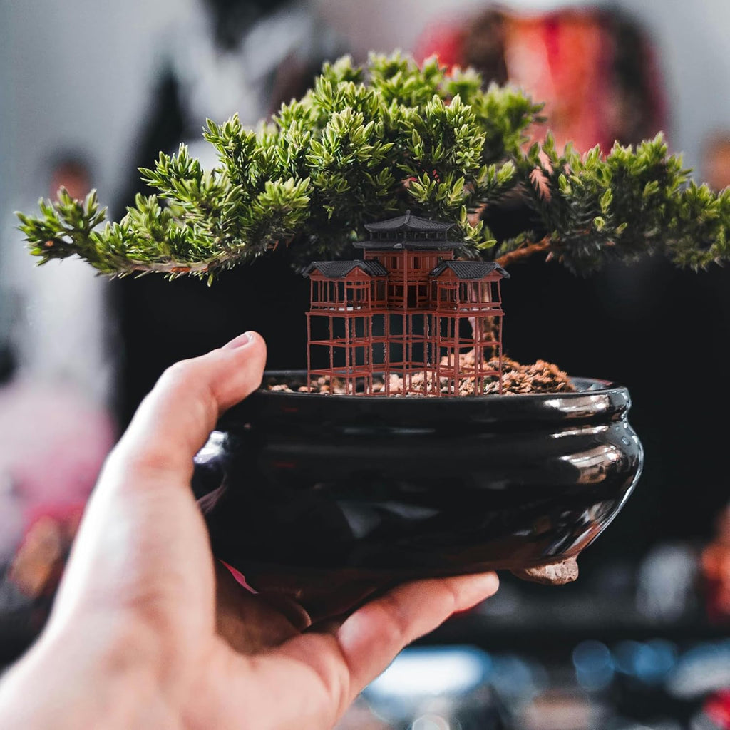 Milisten Aquarium Castle Decorations Miniature Asian Pagoda Statue for Fish Tank and Zen Garden Ornamental Rockery Bonsai 3.26X2.36X2.36 Inch Compact Outdoor Patio Decor