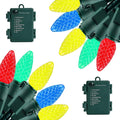 Battery Operated String Lights - 18ft 50 LED C3 String Lights Christmas Lights Battery Powered String Lights for Indoor Outdoor Christmas Tree Wreath Party Decoration, Waterproof, Multicolor 2Pack