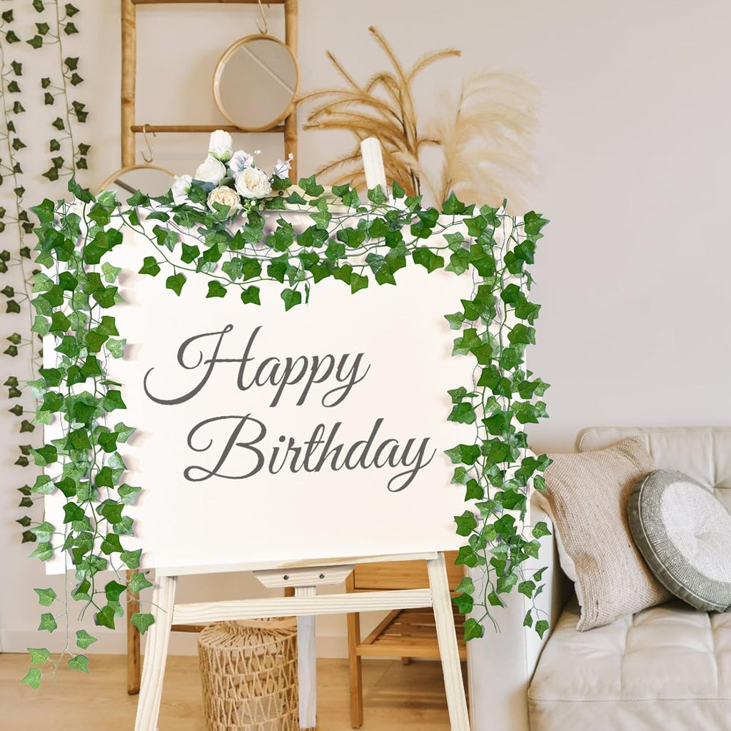 100 Pack 750Ft Artificial Ivy Garland, Hanging Greenery Vines with Fake Leaves for Home, Wall, Bedroom, Wedding, Garden, Party, Easter (750FT 100PCS Vines)