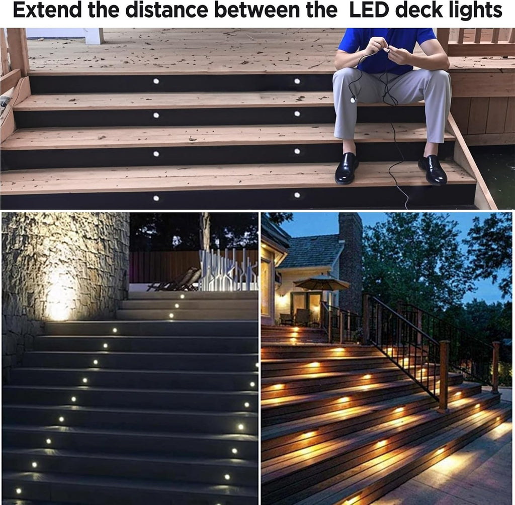 MAD OWL 4 Pin Waterproof LED Wire Connector, 22 AWG 393.7inch/10M IP68 Male and Female Heads Extension Cable for Indoor and Outdoor LED Strip Light(1 Item Black)