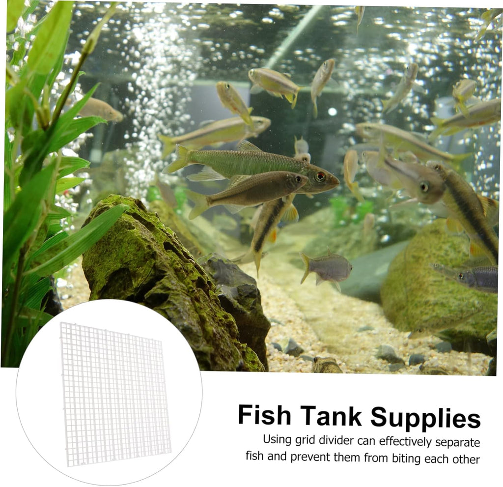 POPETPOP Fish Tank Dividers Aquarium Grid Mesh Isolation Panel for Breeding PVC Material